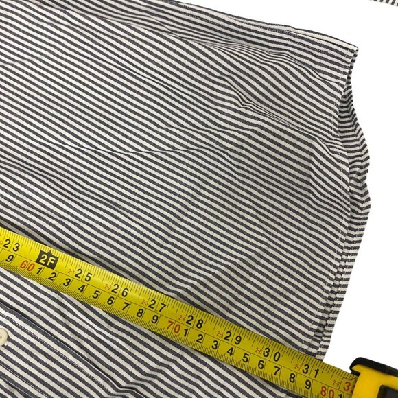 Massimo Dutti Mens Button Down Shirt Large Blue Striped Classic Fit 0146/423 NWT - Picture 9 of 10